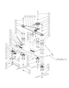 Fabricated Deck Spindle Assembly (2009) Diagram and Parts List for M72-KW (53AI8CT8050-37HP-OHV)(2009 & Before) Cub Cadet Lawn Tractor